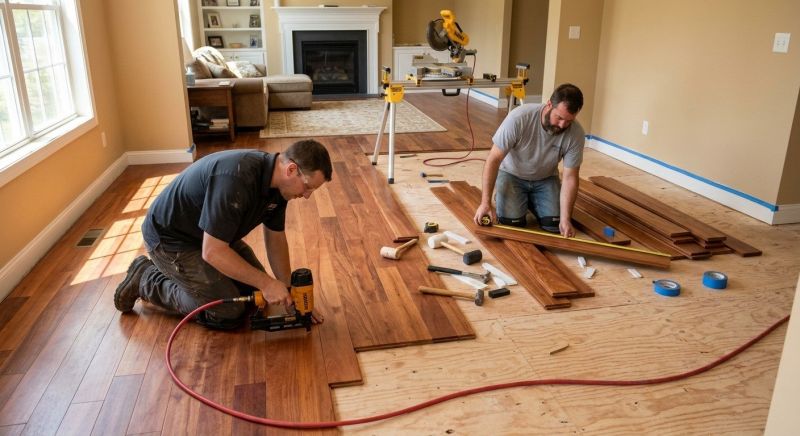 Cherry Floor Installation in Thiensville, WI