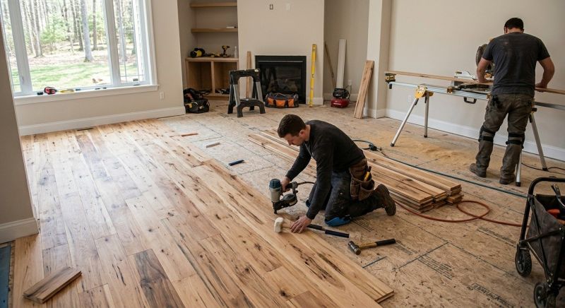 Hickory Floor Installation in South Milwaukee, WI