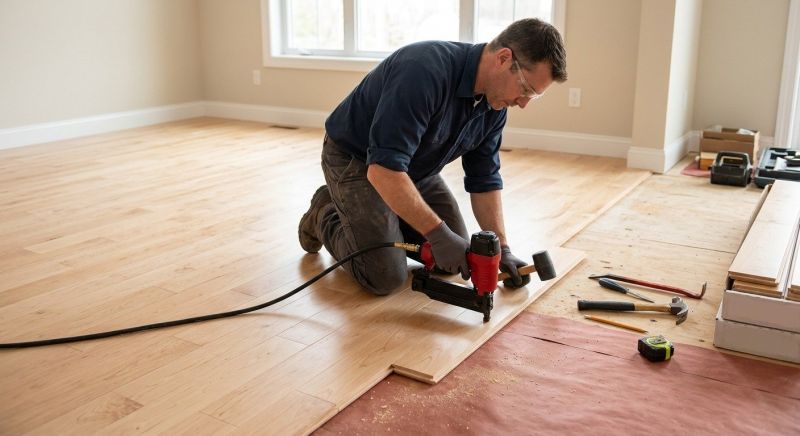 Hickory Floor Installation in South Milwaukee, WI