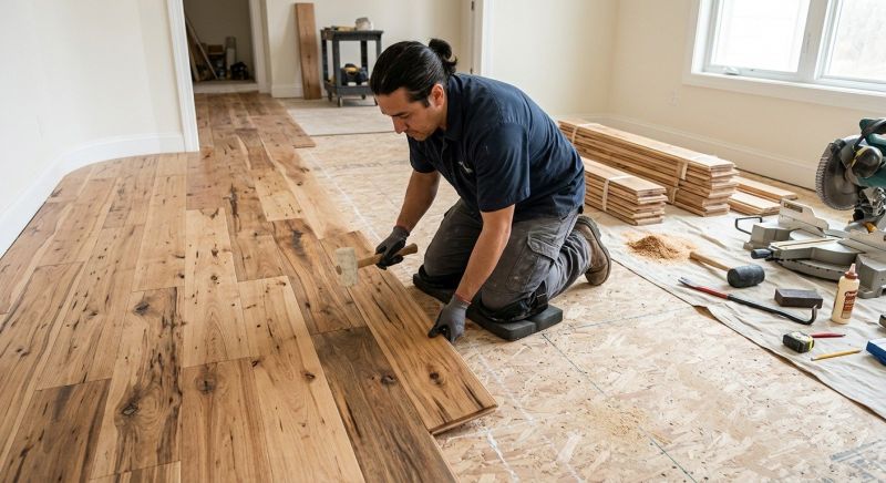 Hickory Floor Installation in South Milwaukee, WI