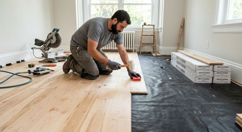 Maple Flooring Installation in Pewaukee, WI