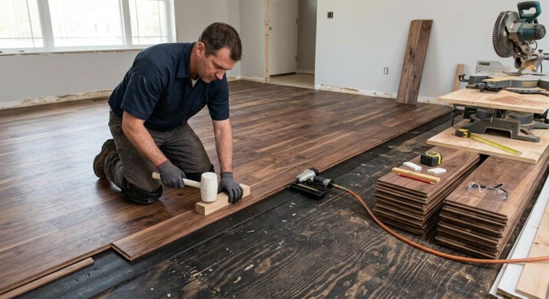 Walnut Flooring Installation in South Milwaukee, WI