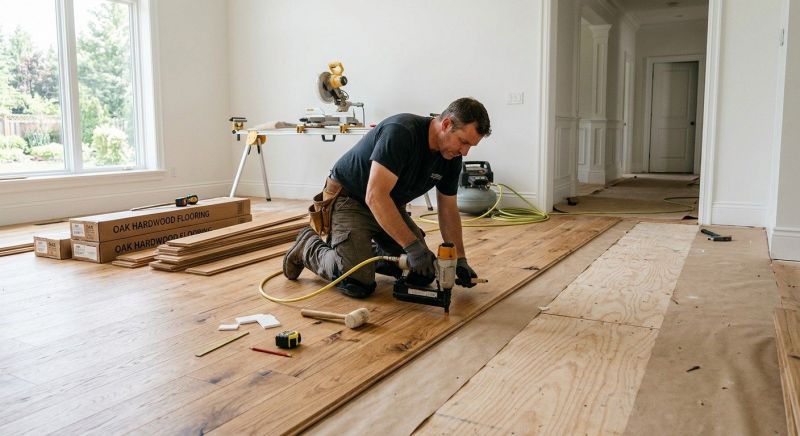 White Oak Floor Installation in South Milwaukee, WI